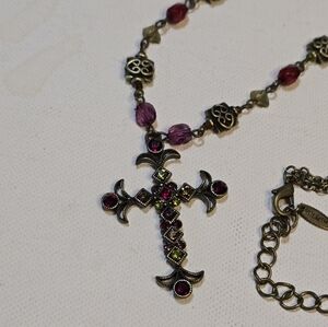 VCLM JEWELED and‎ Beaded Cross Pendant Necklace